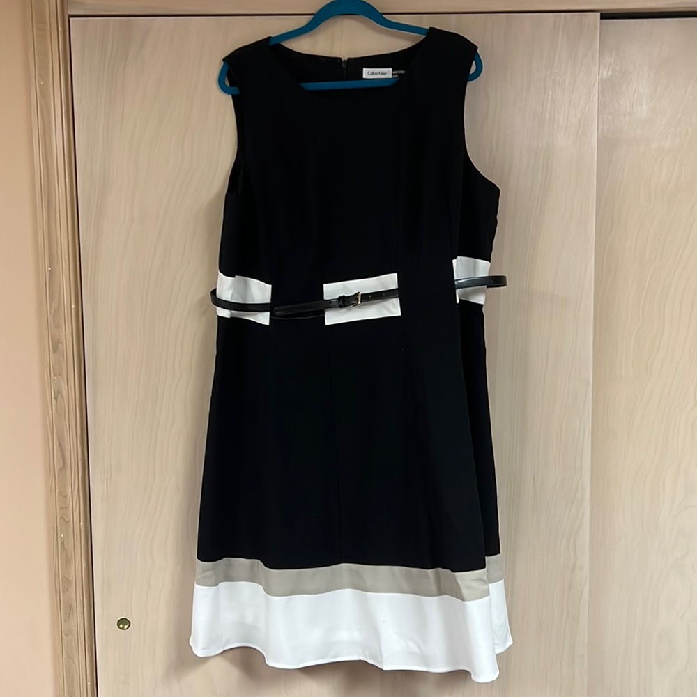 Black Belted Calvin Klein Dress